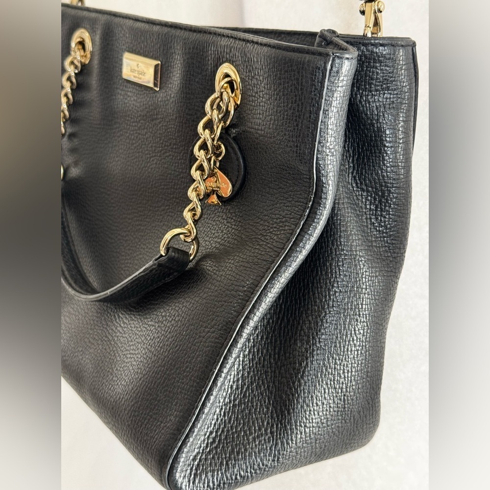 Kate Spade New York Briar Lane Meena Satchel โ Black Pebbled Leather - Picture 5 of 12